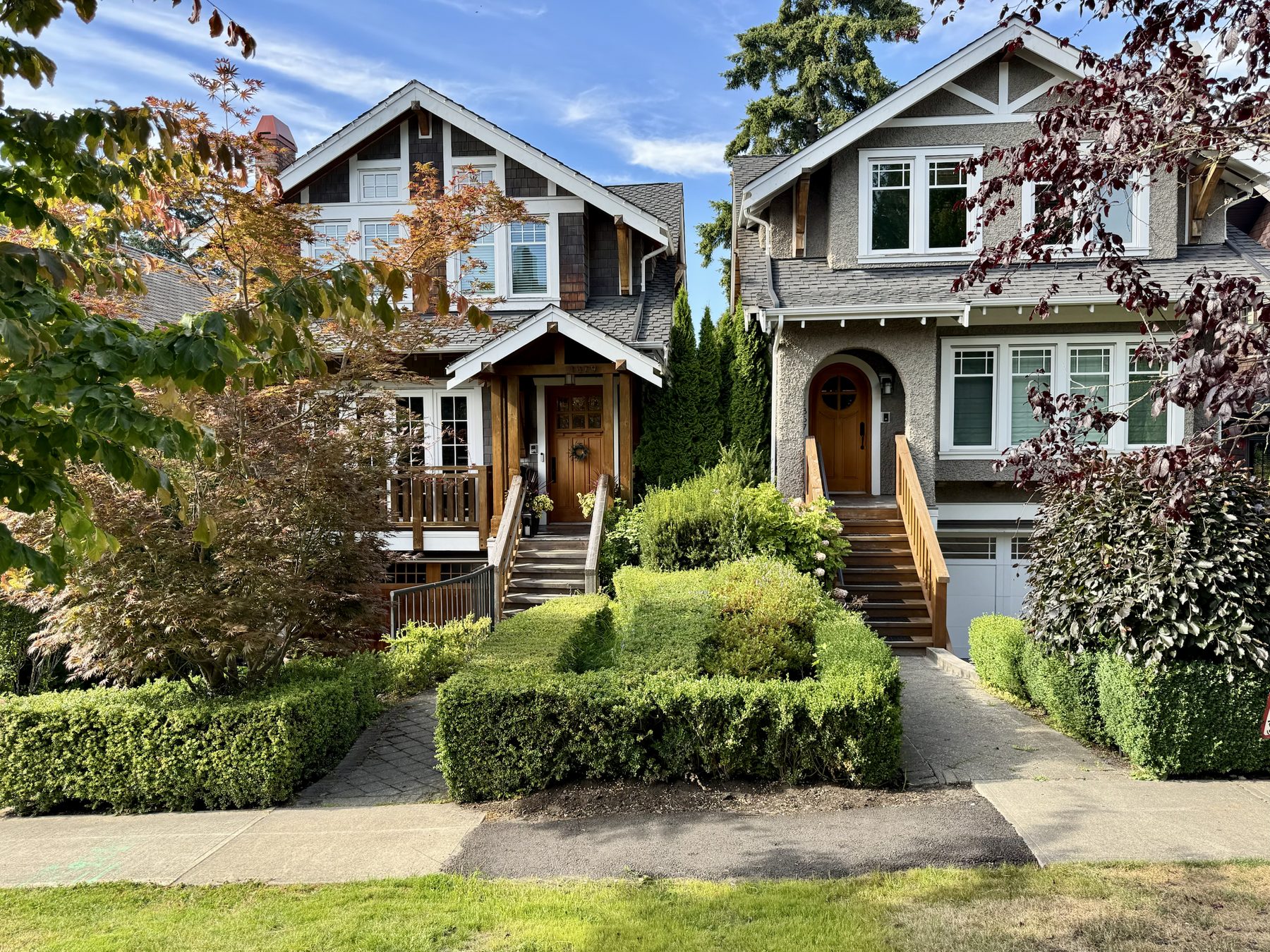 Westside Vancouver character homes framed by mature gardens