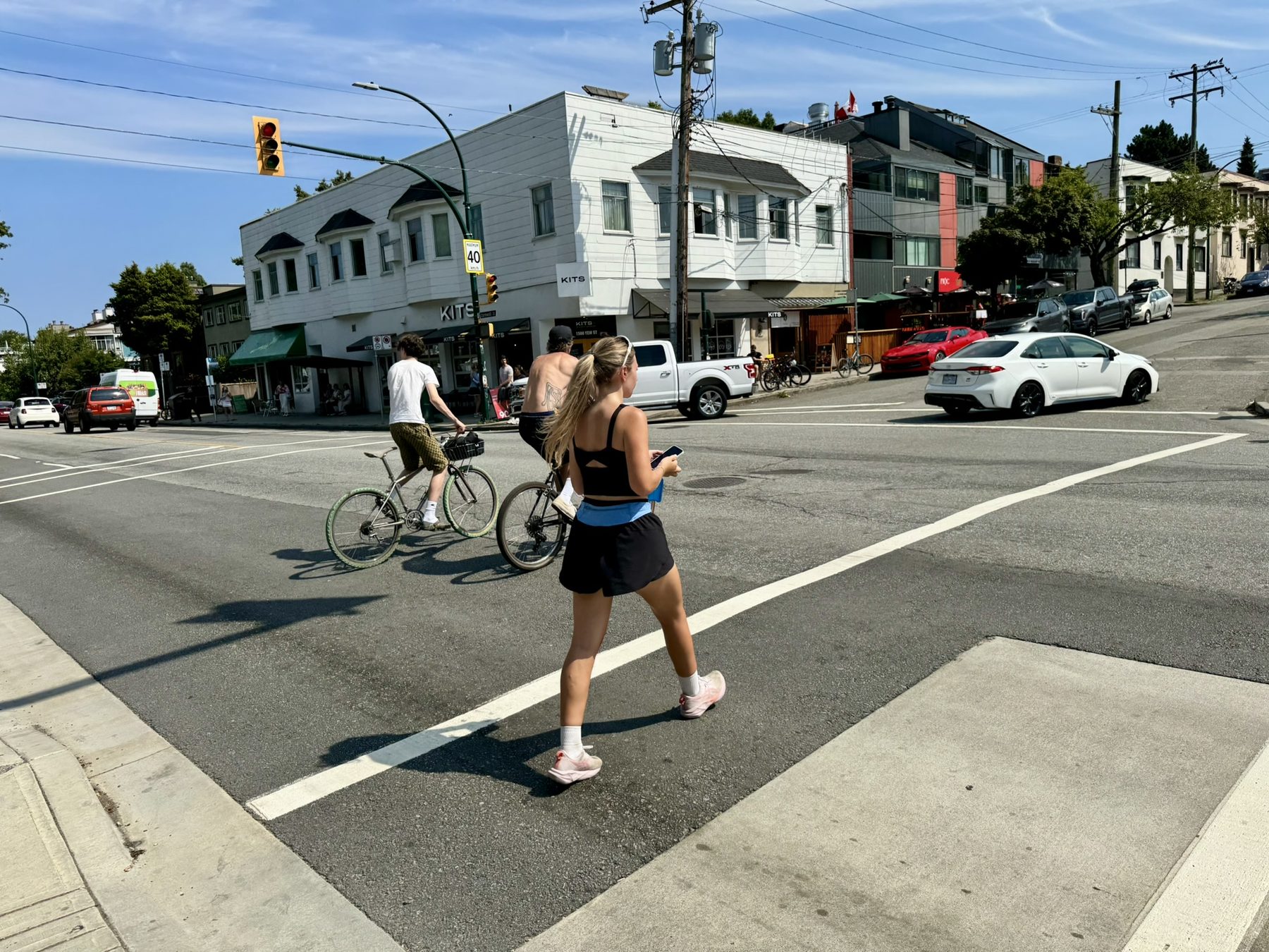 Kitsilano street crossing and daily neighbourhood rhythm